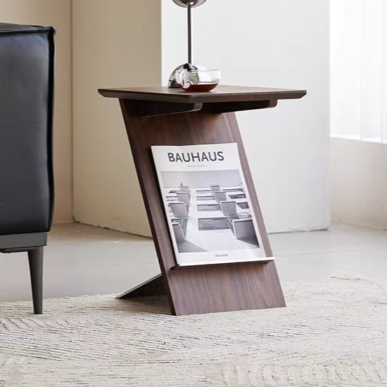 Light luxury modern solid wood small edge few home living room sofa corner few retro simple designer original magazine rack