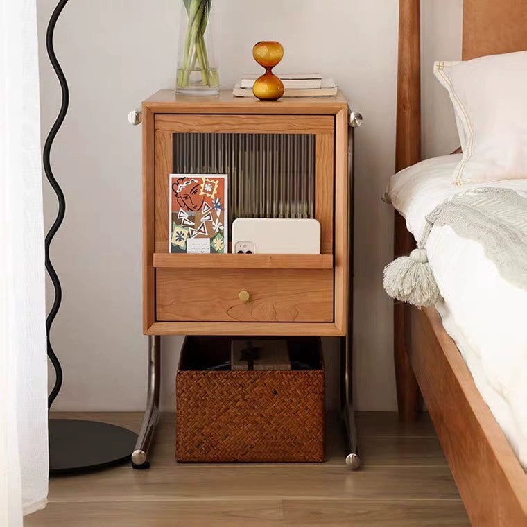Suspended bedside table Storage cabinet Simple solid wood small bookcase Sofa side cabinet Bedside cabinet Locker custom