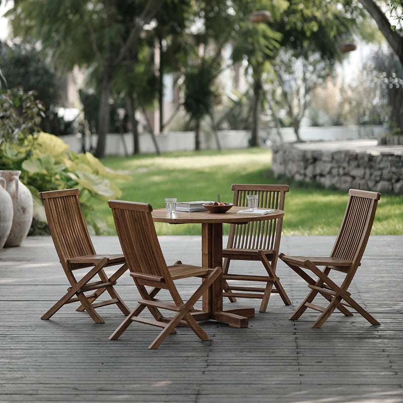 Retro balcony solid wood folding chair classic courtyard leisure chair outdoor resort hotel foldable dining chair custom