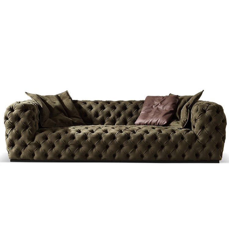 Living room light luxury matte leather straight sofa