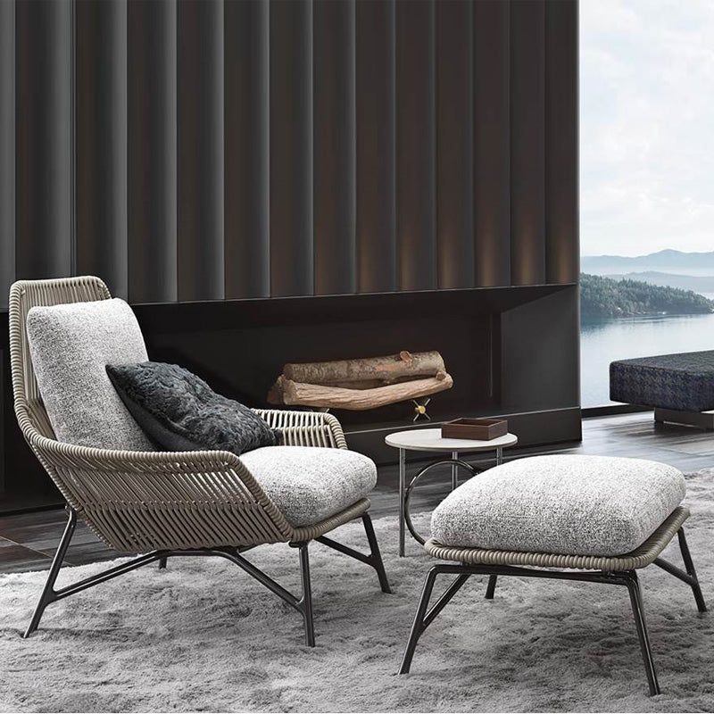 Balcony sofa lazy lying down leisure balcony courtyard homestay living room rattan single sofa pedal combination