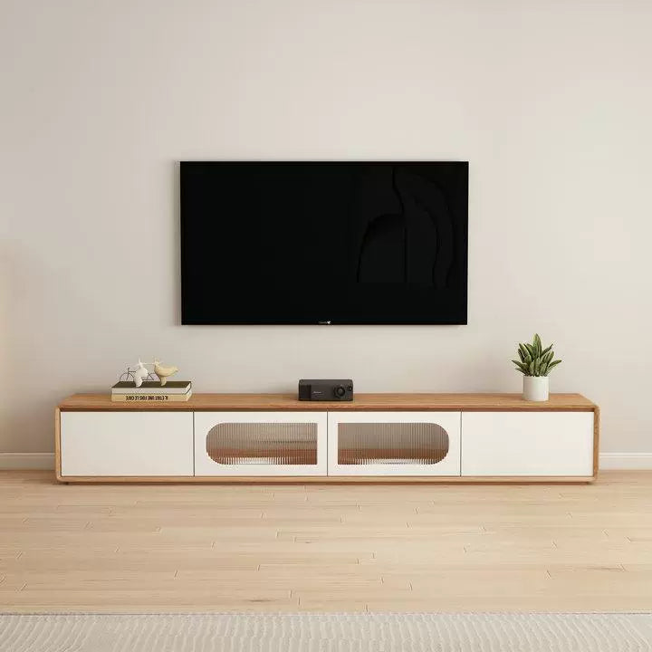 Modern Minimalist Log Living Room Floor Cabinet TV Cabinet Solid Wood Multilayer Board