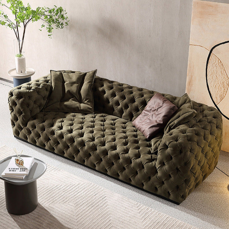 Living room light luxury matte leather straight sofa