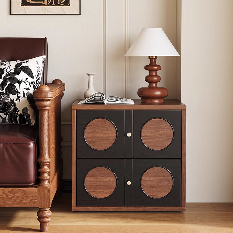 Ash wood retro chest of drawers bedroom living room wall combination locker