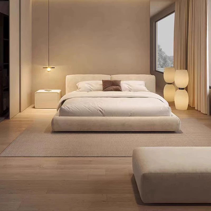 Fabric bed Modern simple master bedroom double bed soft bed custom