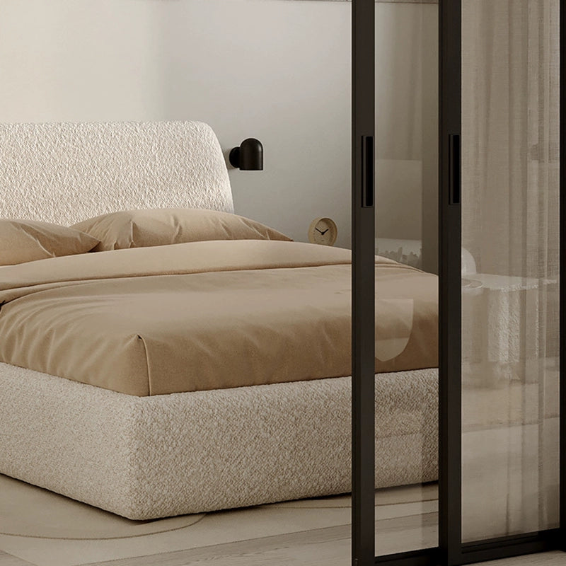 Fabric bed Modern simple master bedroom bed Customized soft bag bed