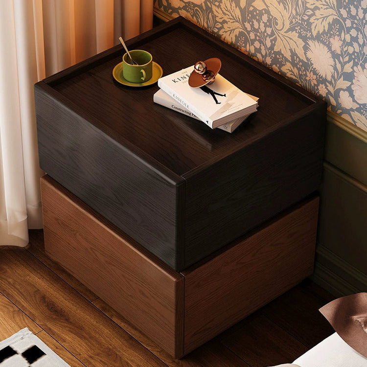 Retro solid wood bedside table Home bedroom Simple new small bedside storage cabinet