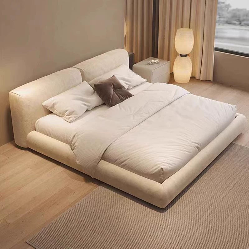 Fabric bed Modern simple master bedroom double bed soft bed custom