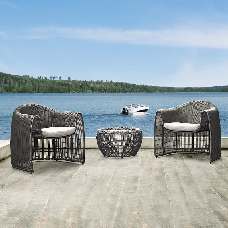 Rattan chair three-piece rattan sofa combination balcony small table and chair outdoor open-air leisure waterproof creative furniture