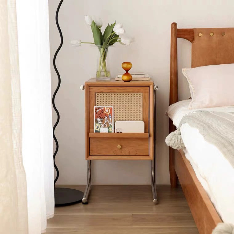 Suspended bedside table Storage cabinet Simple solid wood small bookcase Sofa side cabinet Bedside cabinet Locker custom