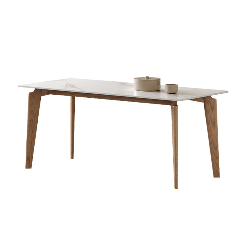 Slate dining table Solid wood rectangular log dining table Household dining table and chair combination Customized