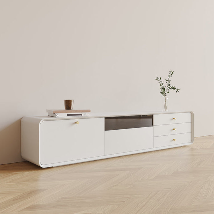 Living room TV cabinet French solid wood paint modern simple floor TV cabinet coffee table combination