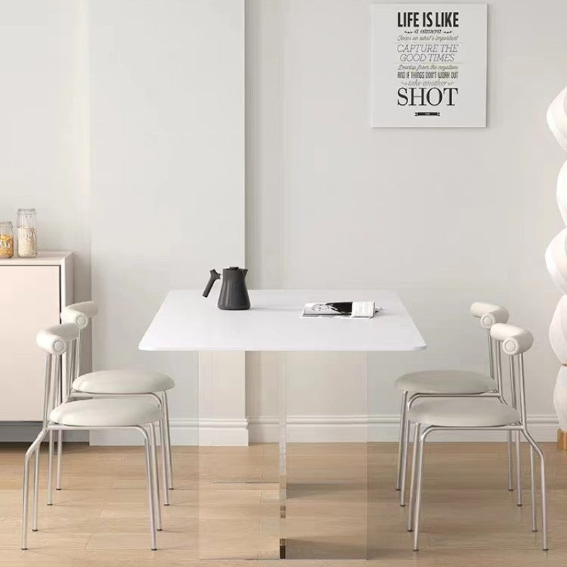 Acrylic suspended dining table modern light luxury rectangular dining table rock slab table and chair combination custom