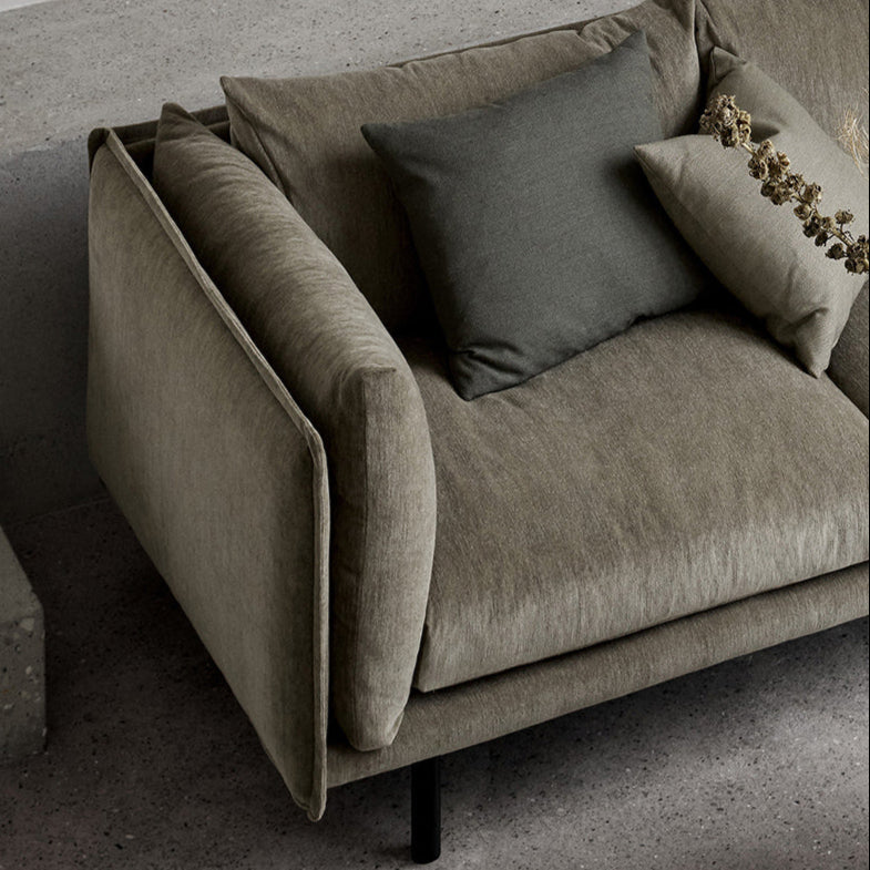 Light luxury small apartment living room simple modern fabric industrial style three-person straight sofa