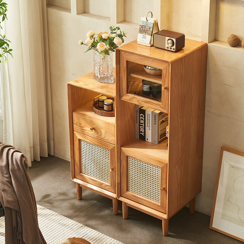 Rattan wine cabinet living room dining side cabinet locker display cabinet simple modern entrance cabinet
