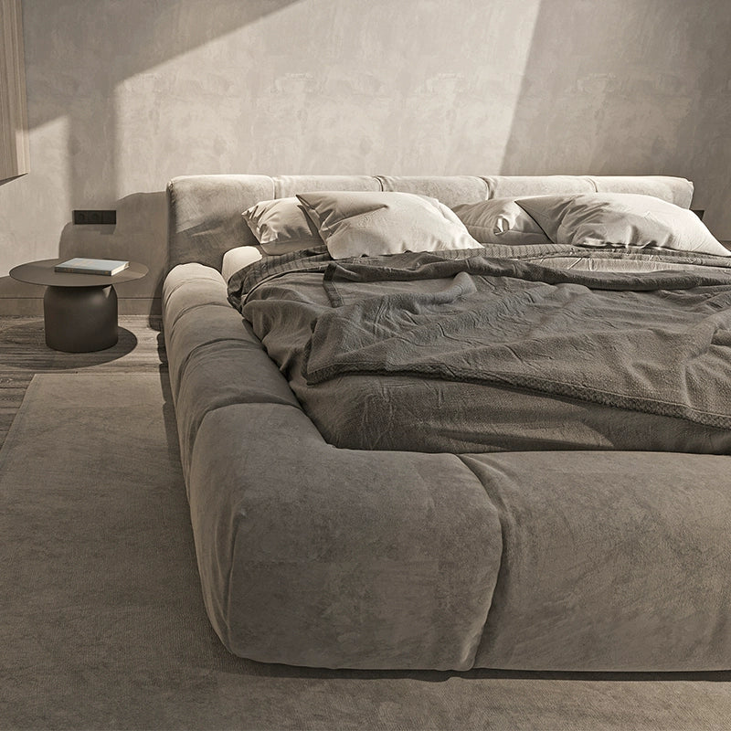Master bedroom bed light luxury fabric bed modern simple customization