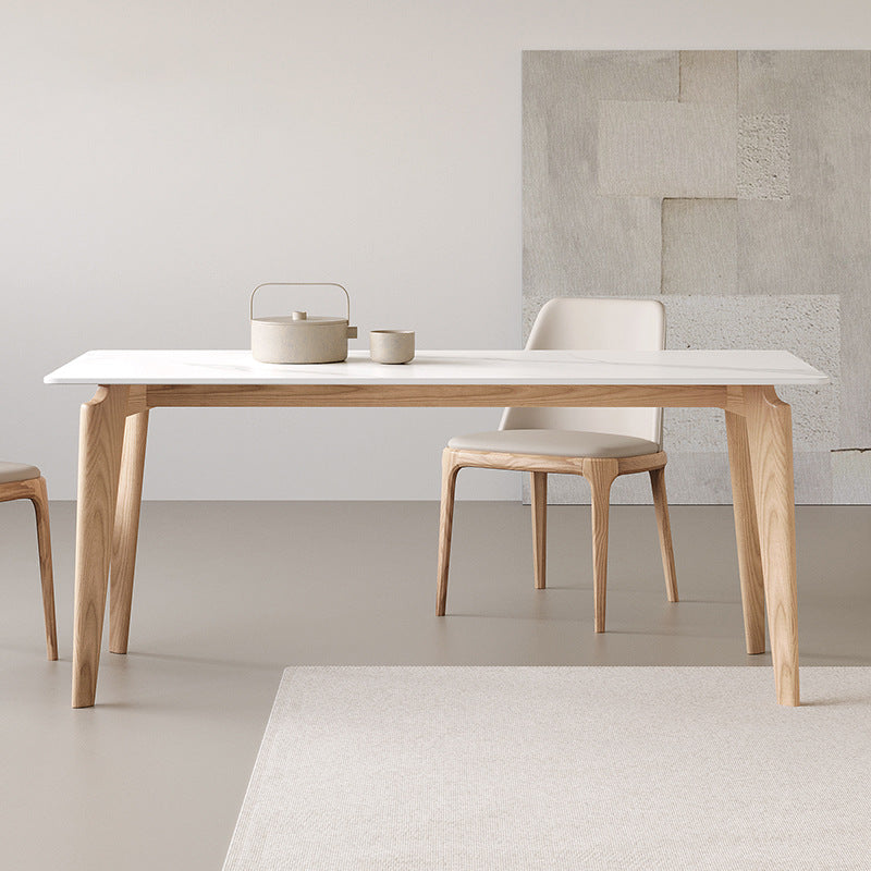 Slate dining table Solid wood rectangular log dining table Household dining table and chair combination Customized
