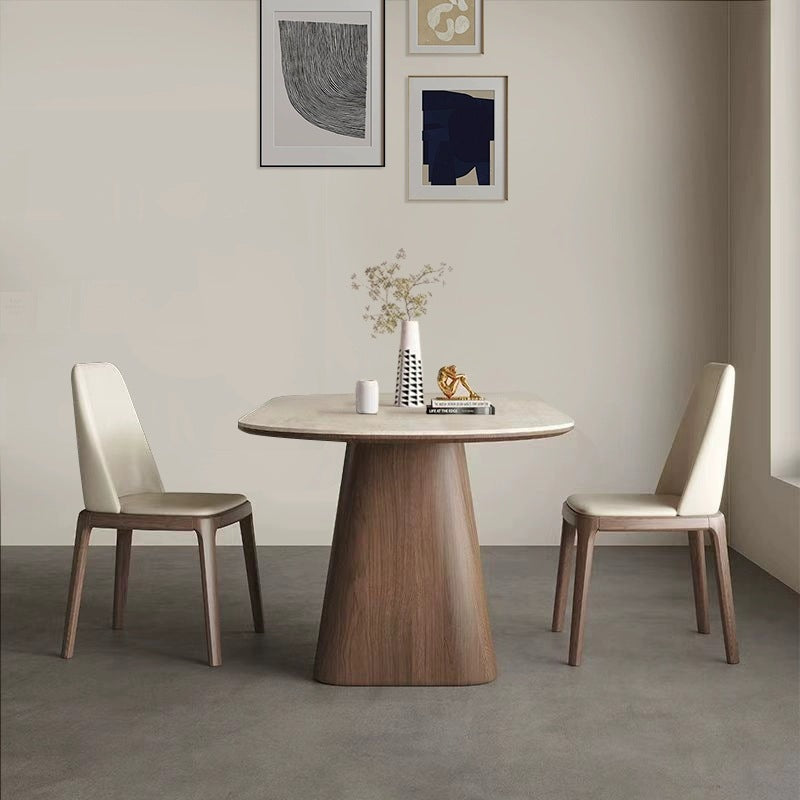 Retro rock slab dining table household rectangular dining table designer solid wood dining table and chair combination custom