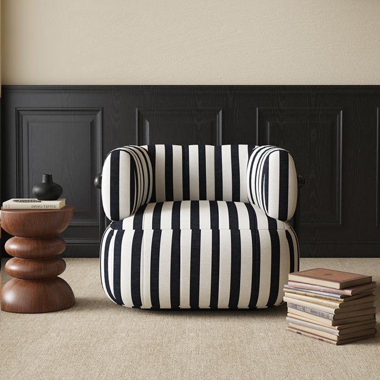 Medieval style designer small apartment striped premium balcony single sofa chair living room leisure creative B & B retro