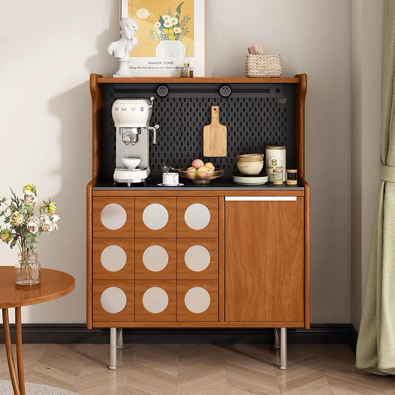Solid wood dining side cabinet, rock slab tea storage cabinet, entrance cabinet, drinking water coffee machine cabinet, customized.