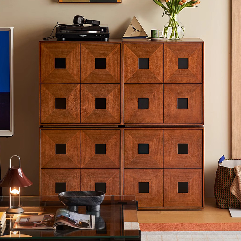 Home retro TV cabinet, living room home combination cabinet