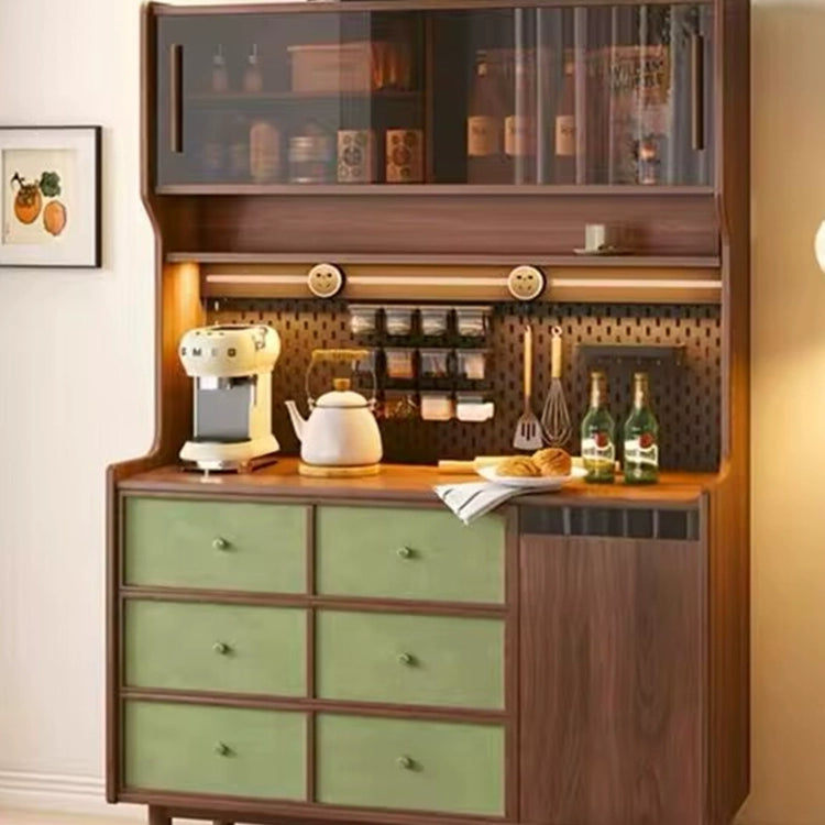 Retro solid wood dining side cabinet locker living room tea cabinet wine cabinet storage cabinet custom