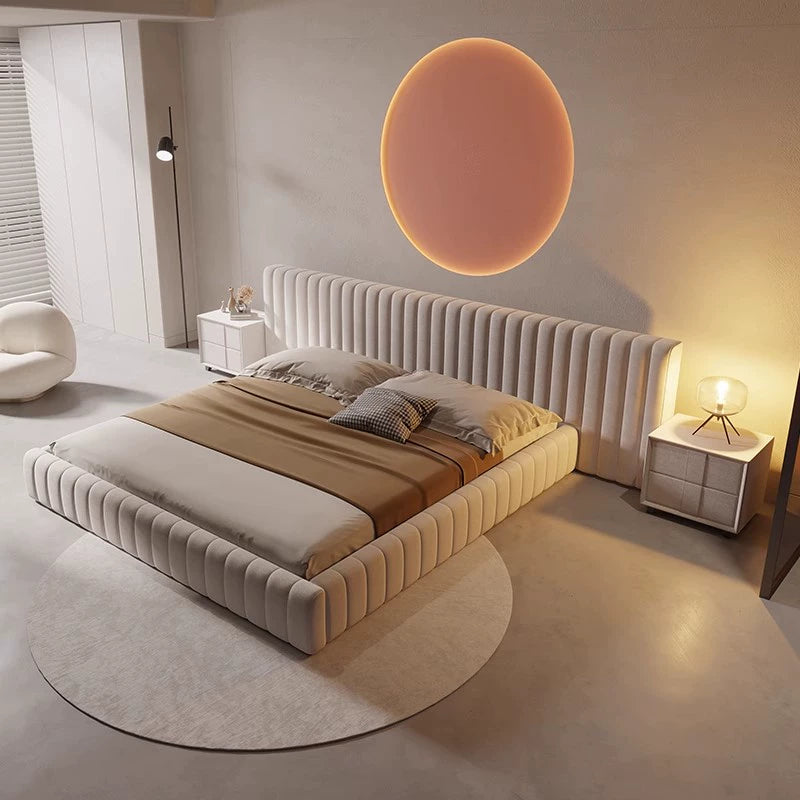 master bedroom double bed high-end wide backrest storage queen bed custom