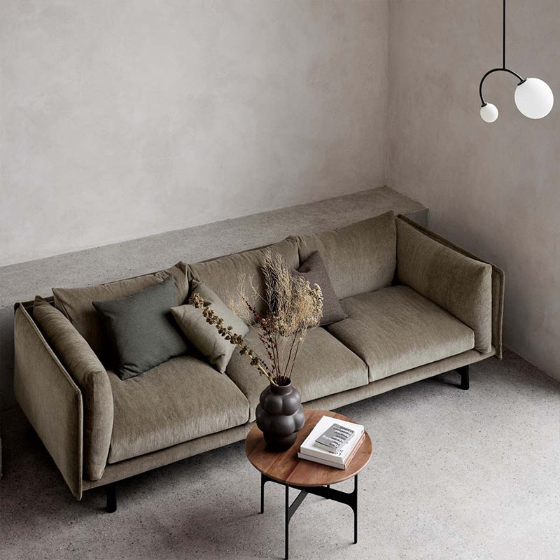 Light luxury small apartment living room simple modern fabric industrial style three-person straight sofa