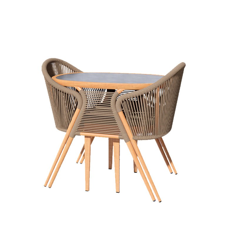 Balcony tea table and chair combination simple leisure outdoor courtyard open-air household coffee table indoor creative small rattan chair