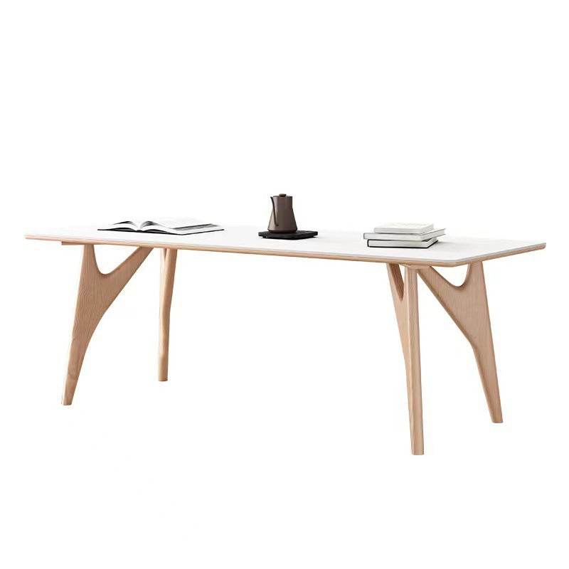 Rock slab dining table and chair combination solid wood dining table custom