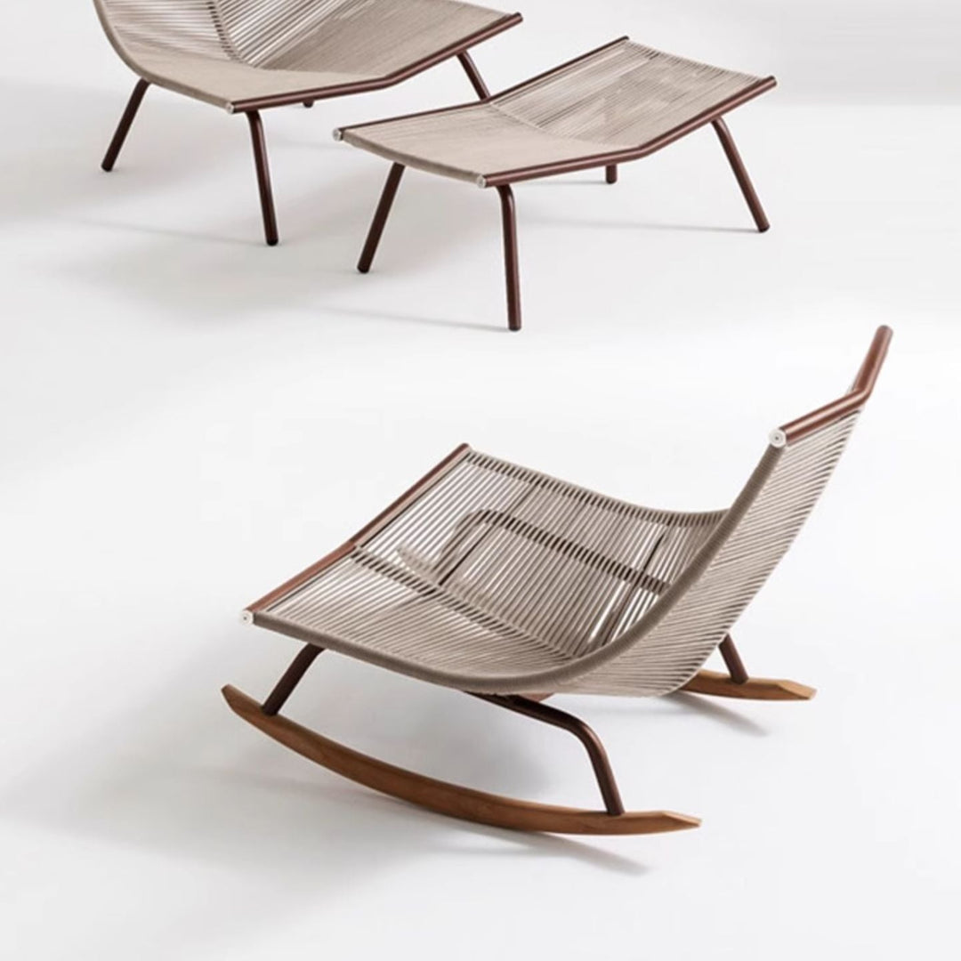 Reclining chair Rocking chair Balcony Outdoor rope weaving Simple modern outdoor lazy chair Leisure courtyard garden