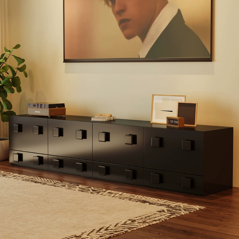 Retro living room card door cabinet combination solid wood locker medieval floor TV cabinet small apartment modern simple module