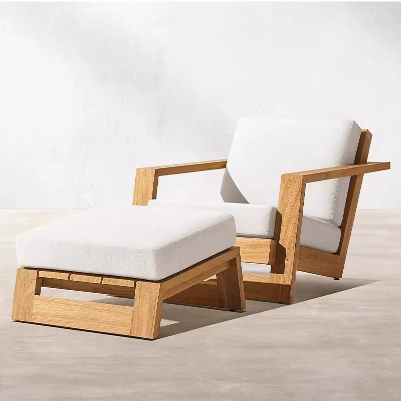 Outdoor sofa courtyard outdoor anti-corrosion waterproof sun protection sun room leisure garden solid wood furniture custom