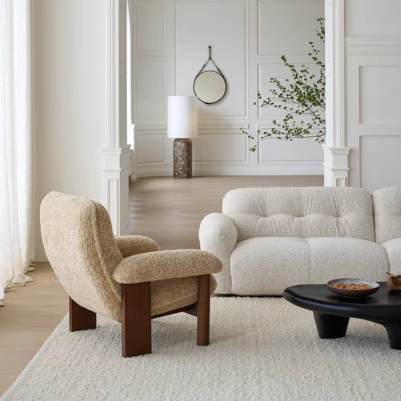 Art leisure chair retro solid wood sofa chair single sofa chair