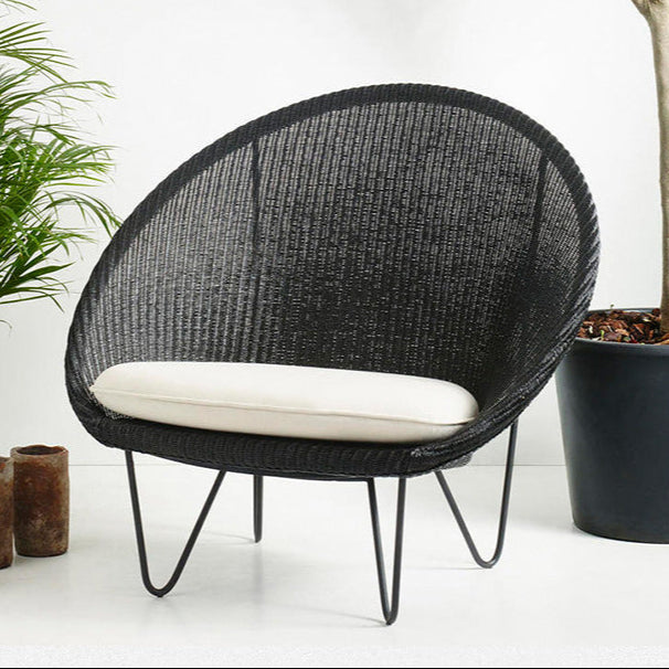 Balcony small sofa outdoor log color rattan chair round leisure single creative bedroom rattan sofa