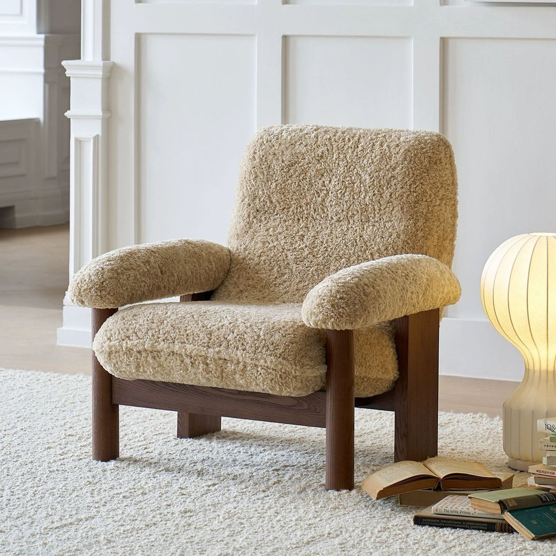 Art leisure chair retro solid wood sofa chair single sofa chair