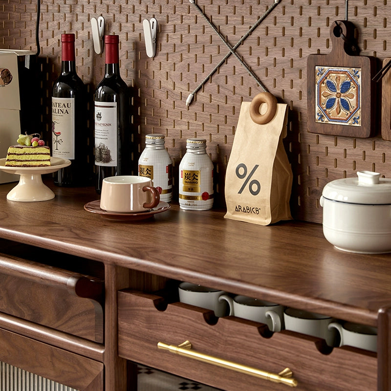 Side cabinet Solid wood living room locker Household slate storage cabinet Wine cabinet Customized