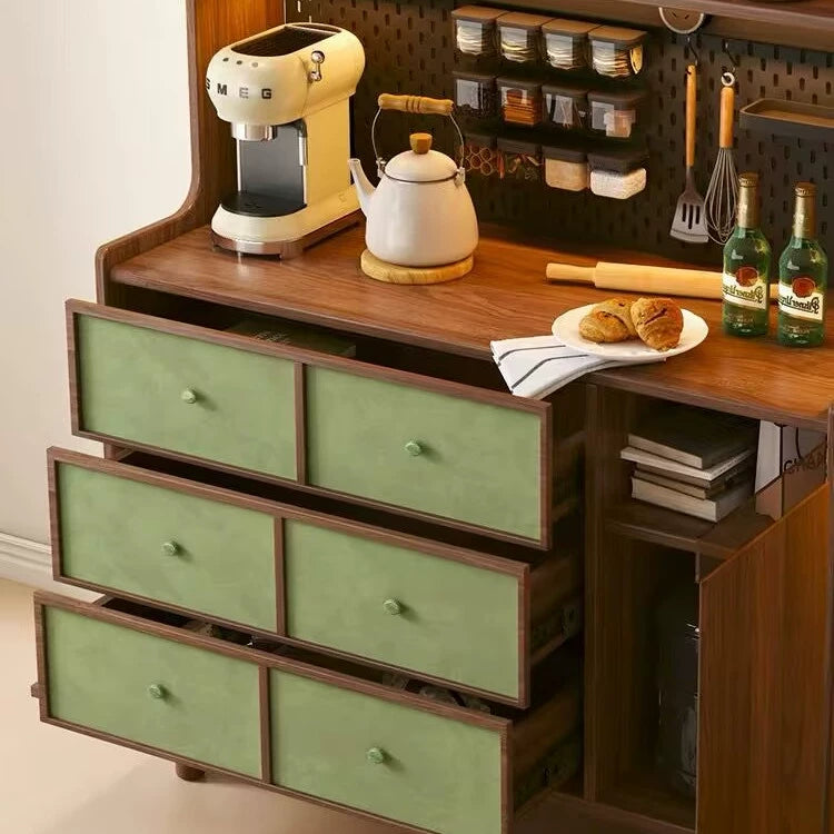 Retro solid wood dining side cabinet locker living room tea cabinet wine cabinet storage cabinet custom
