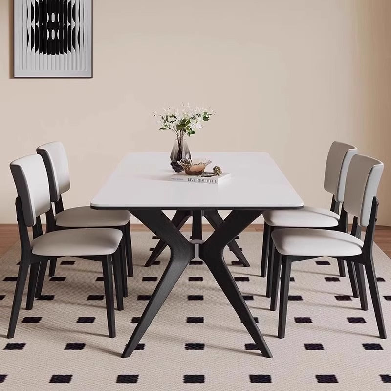 Dining table and chair combination household small apartment light luxury high-end living room rectangular dining table custom