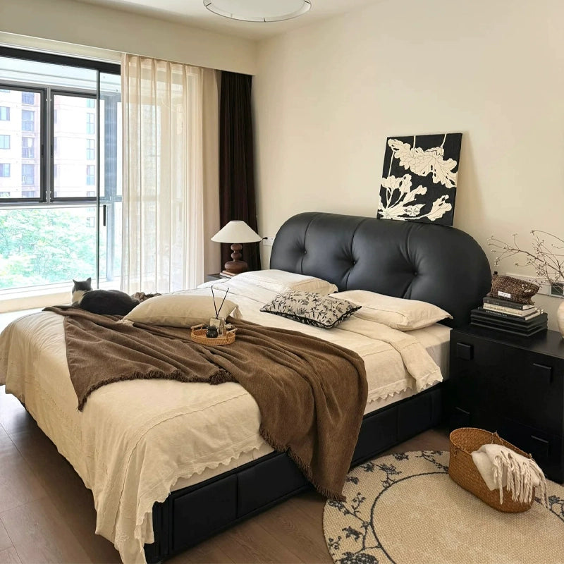 Master bedroom bed light luxury storage bed customization