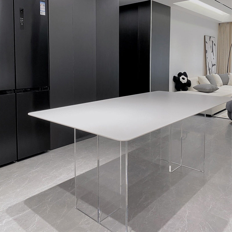 Acrylic suspended rock slab dining table minimalist transparent designer rectangular household custom