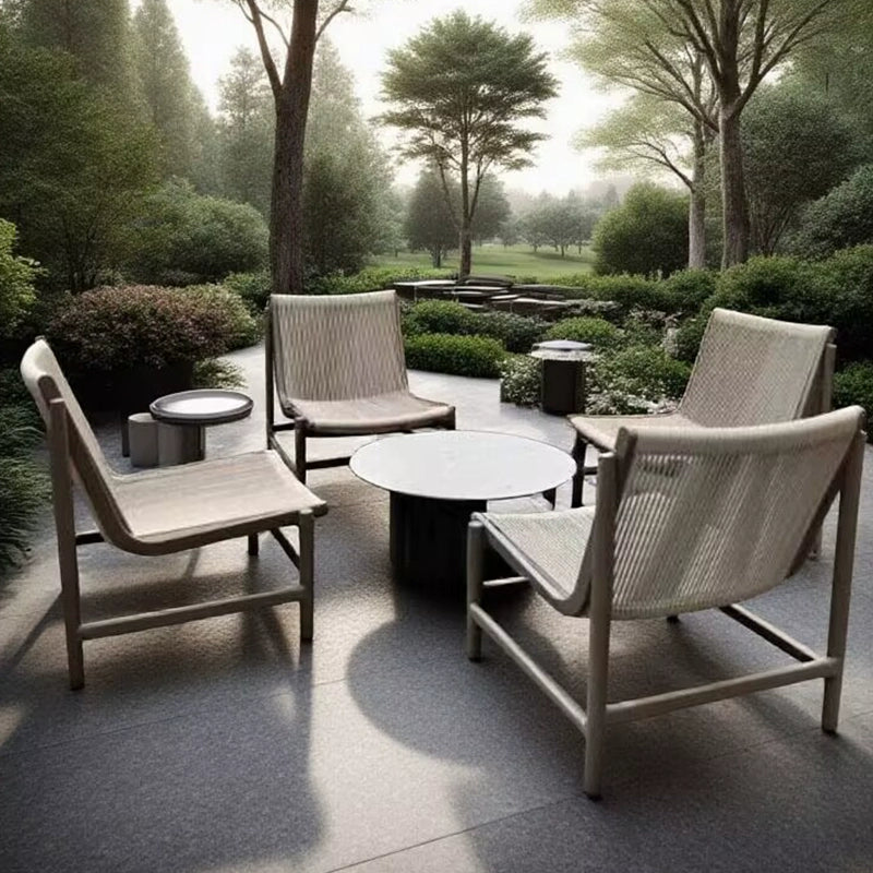 Outdoor courtyard sofa open-air balcony leisure rattan chair coffee table outdoor garden rain and sun protection rope furniture customization