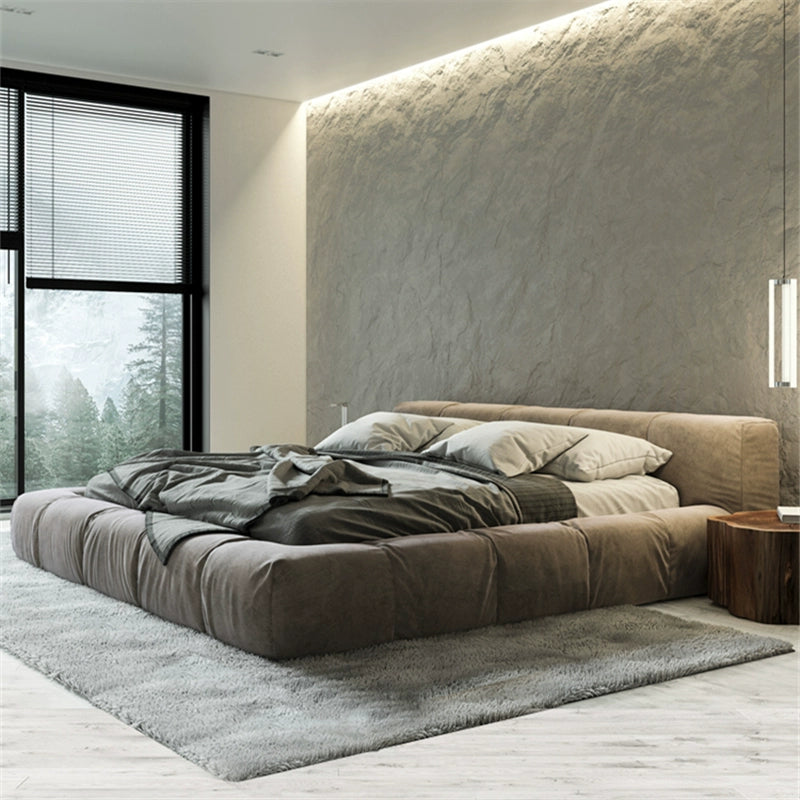 Master bedroom bed light luxury fabric bed modern simple customization