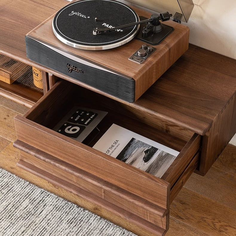 Solid wood TV cabinet Modern simple living room floor cabinet Antique light luxury wall floor cabinet
