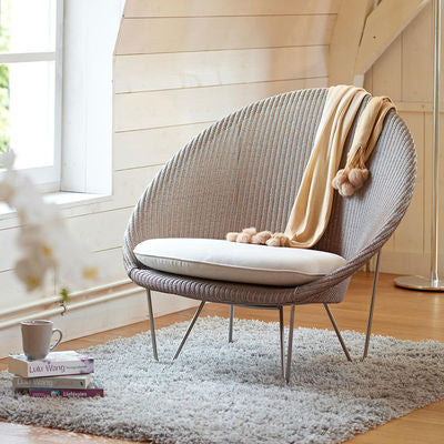 Balcony small sofa outdoor log color rattan chair round leisure single creative bedroom rattan sofa
