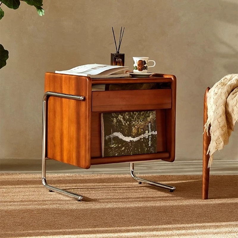 Retro solid wood bedside table household simple side few small apartment bedroom bedside table storage cabinet custom