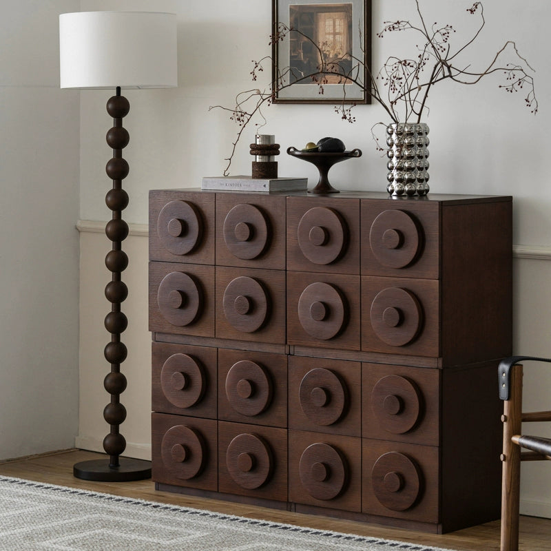 Retro Home Combination Side Cabinet Solid Wood Storage Cabinet Bedside Table TV Locker