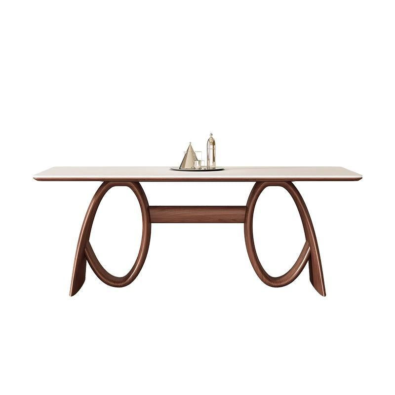 Solid wood rock slab dining table simple home apartment dining table custom