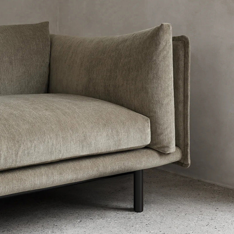 Light luxury small apartment living room simple modern fabric industrial style three-person straight sofa