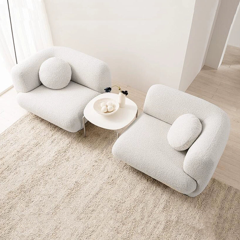 Cream style living room three-person fabric sofa straight row cute creative designer home new